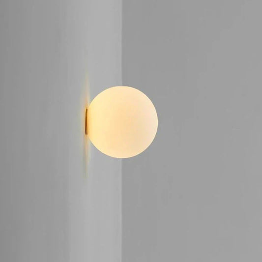 Modern White Glass Circular Wall Light