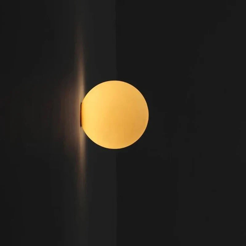 Modern White Glass Circular Wall Light